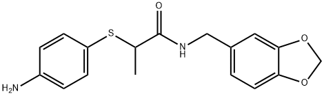 2-[(4-aminophenyl)thio]-N-(1,3-benzodioxol-5-ylmethyl)propanamide Structure