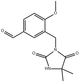 3-[(4,4-dimethyl-2,5-dioxoimidazolidin-1-yl)methyl]-4-methoxybenzaldehyde Structure
