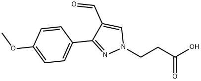 3-[4-formyl-3-(4-methoxyphenyl)-1H-pyrazol-1-yl]propanoic acid Structure