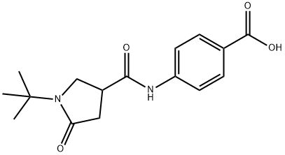 4-{[(1-tert-butyl-5-oxopyrrolidin-3-yl)carbonyl]amino}benzoic acid Structure