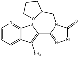 5-(3-aminothieno[2,3-b]pyridin-2-yl)-4-(tetrahydrofuran-2-ylmethyl)-4H-1,2,4-triazole-3-thiol Structure