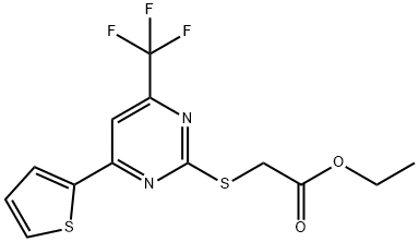 ethyl {[4-(2-thienyl)-6-(trifluoromethyl)pyrimidin-2-yl]thio}acetate Structure