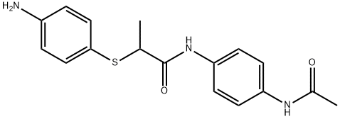N-[4-(acetylamino)phenyl]-2-[(4-aminophenyl)thio]propanamide Struktur