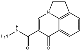 6-oxo-1,2-dihydro-6H-pyrrolo[3,2,1-ij]quinoline-5-carbohydrazide Struktur