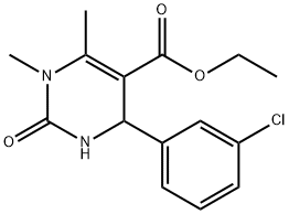 4-(3-クロロフェニル)-1,6-ジメチル-2-オキソ-1,2,3,4-テトラヒドロ-5-ピリミジンカルボン酸エチル 化学構造式
