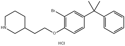 3-{2-[2-Bromo-4-(1-methyl-1-phenylethyl)phenoxy]-ethyl}piperidine hydrochloride Structure