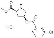 (3S,5S)-5-(Methoxycarbonyl)pyrrolidinyl 4-chloro-2-pyridinecarboxylate hydrochloride 化学構造式
