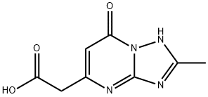 (2-Methyl-7-oxo-4,7-dihydro-[1,2,4]triazolo[1,5-a]pyrimidin-5-yl)-acetic acid 化学構造式