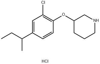 3-[4-(sec-Butyl)-2-chlorophenoxy]piperidinehydrochloride Struktur