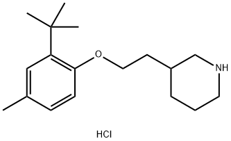 3-{2-[2-(tert-Butyl)-4-methylphenoxy]-ethyl}piperidine hydrochloride Struktur