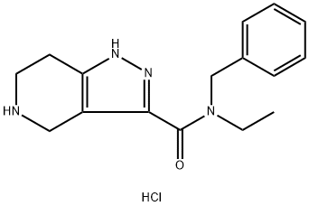 N-Benzyl-N-ethyl-4,5,6,7-tetrahydro-1H-pyrazolo-[4,3-c]pyridine-3-carboxamide hydrochloride,1219982-64-5,结构式