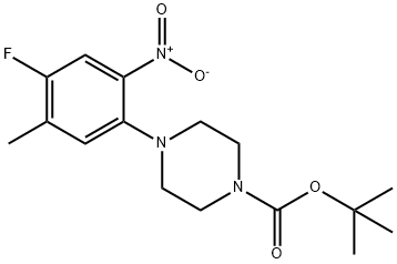 tert-Butyl 4-(4-fluoro-5-methyl-2-nitrophenyl)-piperazine-1-carboxylate Struktur