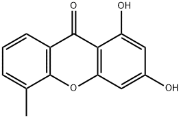 1,3-Dihydroxy-5-methyl-9H-xanthen-9-one Struktur