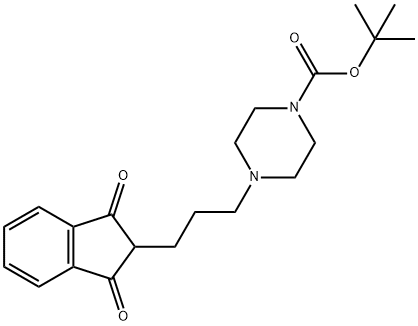 4-[3-(1,3-Dioxo-indan-2-yl)-propyl]-piperazine-1-carboxylic acid tert-butyl ester Structure