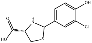 (4S)-2-(3-クロロ-4-ヒドロキシフェニル)-1,3-チアゾリジン-4-カルボン酸 化学構造式