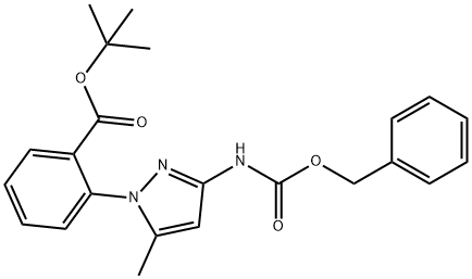 tert-Butyl 2-(3-{[(benzyloxy)carbonyl]amino}-5-methyl-1H-pyrazol-1-yl)benzoate Struktur