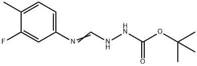 N'-[1-Amino-1-(3-fluoro-4-methylphenyl)methylidene ]hydrazinecarboxylic acid tert-butyl ester Struktur