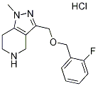 3-{[(2-Fluorobenzyl)oxy]methyl}-1-methyl-4,5,6,7-t etrahydro-1H-pyrazolo[4,3-c]pyridine hydrochlorid Struktur