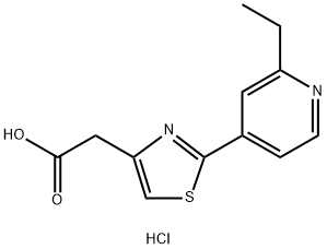 [2-(2-Ethylpyridin-4-yl)-1,3-thiazol-4-yl]-acetic acid hydrochloride Struktur