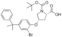 (2S,4S)-4-[2-Bromo-4-(1-methyl-1-phenylethyl)pheno xy]-1-(tert-butoxycarbonyl)-2-pyrrolidinecarboxyl Struktur