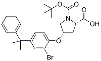 (2S,4S)-4-[2-Bromo-4-(1-methyl-1-phenylethyl)pheno xy]-1-(tert-butoxycarbonyl)-2-pyrrolidinecarboxyl Structure