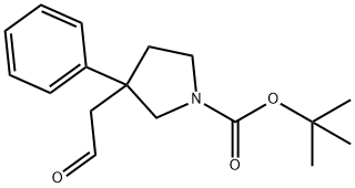 tert-Butyl 3-(2-oxoethyl)-3-phenylpyrrolidine-1-carboxylate Struktur