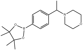 4-(1-(4-(4,4,5,5-Tetramethyl-1,3,2-dioxaborolan-2-yl)phenyl)ethyl)morpholine Struktur