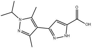 1'-イソプロピル-3',5'-ジメチル-1H,1'H-[3,4']ビピラゾリル-5-カルボン酸 化学構造式