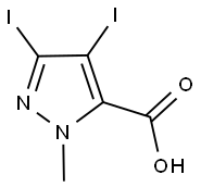 3,4-DIIODO-1-METHYL-1H-PYRAZOLE-5-CARBOXYLIC ACID 结构式