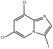 6,8-ジクロロ-3-ヨードイミダゾ[1,2-A]ピリジン 化学構造式