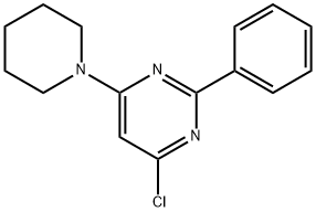 4-クロロ-2-フェニル-6-ピペリジノピリミジン 化学構造式