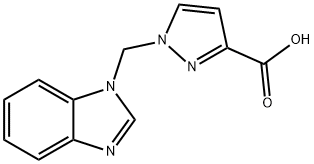 1-(1H-Benzimidazol-1-ylmethyl)-1H-pyrazole-3-carboxylic acid Struktur