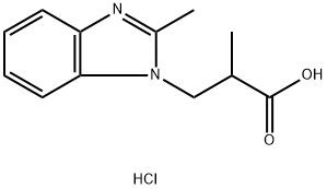 2-Methyl-3-(2-methyl-benzoimidazol-1-yl)-propionic acid hydrochloride Struktur