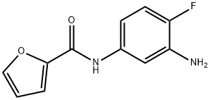 N-(3-アミノ-4-フルオロフェニル)-2-フルアミド 化学構造式