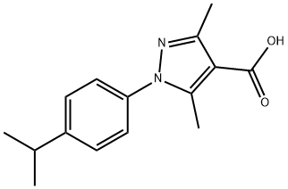 1-(4-イソプロピルフェニル)-3,5-ジメチル-1H-ピラゾール-4-カルボン酸 化学構造式