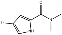 4-ヨード-N,N-ジメチル-1H-ピロール-2-カルボキサミド 化学構造式