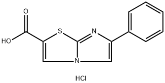 6-フェニルイミダゾ[2,1-B][1,3]チアゾール-2-カルボン酸塩酸塩 化学構造式
