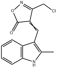 (4E)-3-(chloromethyl)-4-[(2-methyl-1H-indol-3-yl)methylene]isoxazol-5(4H)-one Struktur