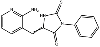(5E)-5-[(2-aminopyridin-3-yl)methylene]-2-mercapto-3-phenyl-3,5-dihydro-4H-imidazol-4-one Struktur