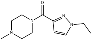 1-[(1-エチル-1H-ピラゾール-3-イル)カルボニル]-4-メチルピペラジン 化学構造式