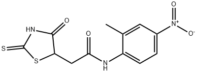2-(2-mercapto-4-oxo-4,5-dihydro-1,3-thiazol-5-yl)-N-(2-methyl-4-nitrophenyl)acetamide 化学構造式