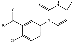 2-chloro-5-(2-mercapto-4,4-dimethylpyrimidin-1(4H)-yl)benzoic acid Structure
