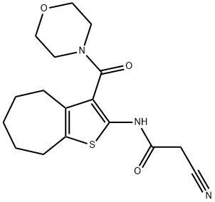 2-cyano-N-[3-(morpholin-4-ylcarbonyl)-5,6,7,8-tetrahydro-4H-cyclohepta[b]thien-2-yl]acetamide Structure
