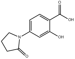 2-ヒドロキシ-4-(2-オキソピロリジン-1-イル)安息香酸 化学構造式
