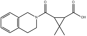 3-(3,4-dihydroisoquinolin-2(1H)-ylcarbonyl)-2,2-dimethylcyclopropanecarboxylic acid Structure