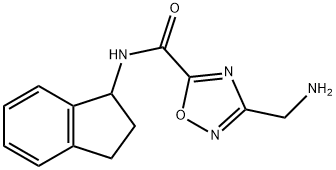 3-(aminomethyl)-N-2,3-dihydro-1H-inden-1-yl-1,2,4-oxadiazole-5-carboxamide Structure