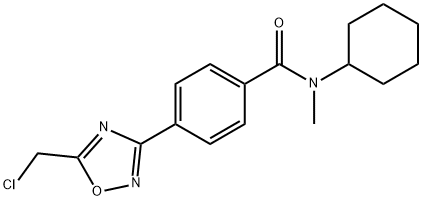 4-[5-(クロロメチル)-1,2,4-オキサジアゾール-3-イル]-N-シクロヘキシル-N-メチルベンズアミド 化学構造式
