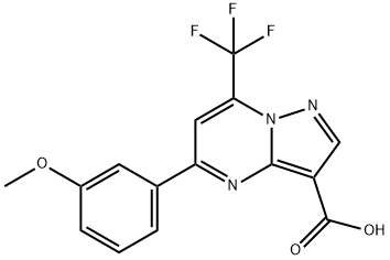 5-(3-メトキシフェニル)-7-(トリフルオロメチル)ピラゾロ[1,5-A]ピリミジン-3-カルボン酸 化学構造式