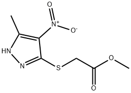 methyl [(5-methyl-4-nitro-1H-pyrazol-3-yl)thio]acetate Structure