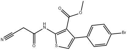 4-(4-溴苯基)-2-(2-氰基乙酰基氨基)噻吩-3-甲酸甲酯, 545385-40-8, 结构式